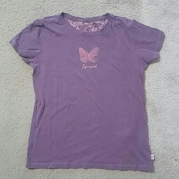 Life Is Good Tops - Life Is Good Original Purple Butterfly Shirt Life Is Good Tops - Life Is Good Original Purple Butterfly Shirt